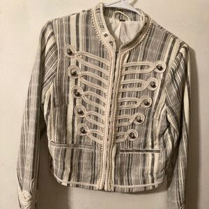 Free people blue and white blazer